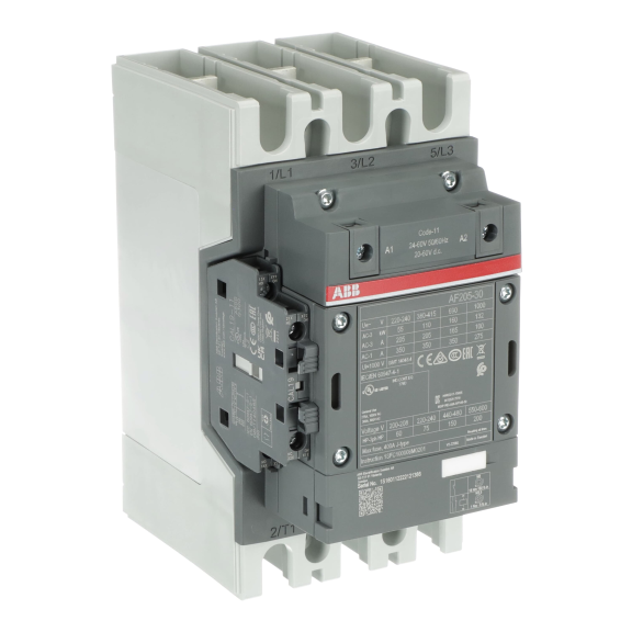 ABB 1SFL527002R1111, AF205-30-11, AF Serisi, 205 Amper, 110 kW, 3 Kutuplu, Kontaktör, 24-60 Volt AC/DC, 1NA+1NK