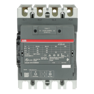 ABB 1SFL527102R1111, AF205-40-11, AF Serisi, 205 Amper AC-3, 350 Amper AC-1, 4 Kutuplu, Kontaktör, 24-60 Volt AC/DC, 1NA+1NK