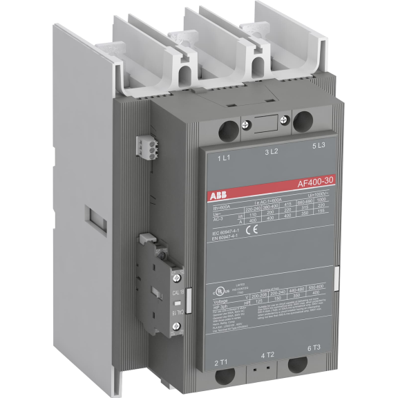 ABB 1SFL577001R7011, AF400-30-11, AF Serisi, 400 Amper, 200 kW, 3 Kutuplu, Kontaktör, 100-250 Volt AC/DC, 1NA+1NK