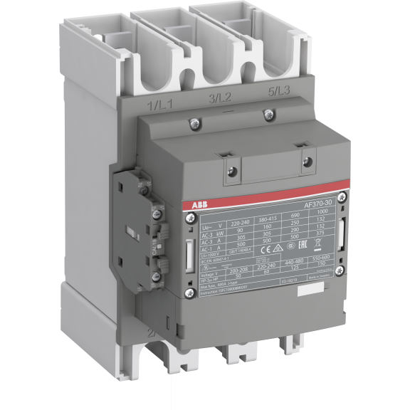 ABB 1SFL607002R1111, AF370-30-11, AF Serisi, 370 Amper, 200 kW, 3 Kutuplu, Kontaktör, 24-60 Volt AC/DC, 1NA+1NK
