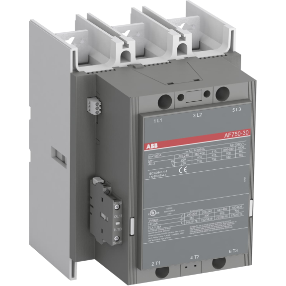 ABB 1SFL637001R7011, AF750-30-11, AF Serisi, 750 Amper, 400 kW, 3 Kutuplu, Kontaktör, 100-250 Volt AC/DC, 1NA+1NK