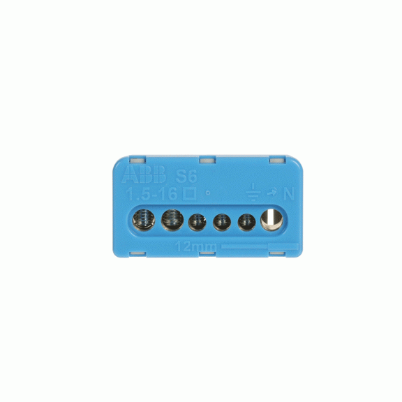ABB 1SPE007715F0731, MISTRAL, Sigorta Kutuları için Nötr Terminal Bloğu, 3x16mm+3x6mm, Vidalı