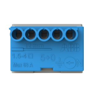ABB 1SPE007715F9701, MISTRAL, Sigorta Kutuları için Nötr Terminal Bloğu, 5x1,5-4mm², Yaylı