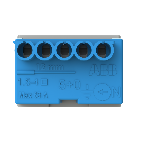 ABB 1SPE007715F9701, MISTRAL, Sigorta Kutuları için Nötr Terminal Bloğu, 5x1,5-4mm², Yaylı