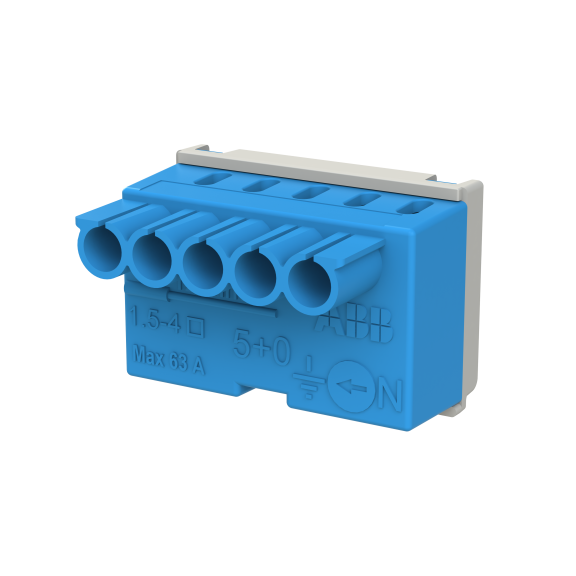 ABB 1SPE007715F9701, MISTRAL, Sigorta Kutuları için Nötr Terminal Bloğu, 5x1,5-4mm², Yaylı