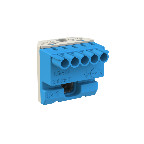 ABB 1SPE007715F9702, MISTRAL, Sigorta Kutuları için Nötr Terminal Bloğu, 5x1,5-4mm²+1x25mm², Yaylı