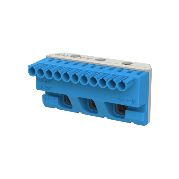 ABB 1SPE007715F9704, MISTRAL, Sigorta Kutuları için Nötr Terminal Bloğu, 11x1,5-4mm²+3x25mm², Yaylı