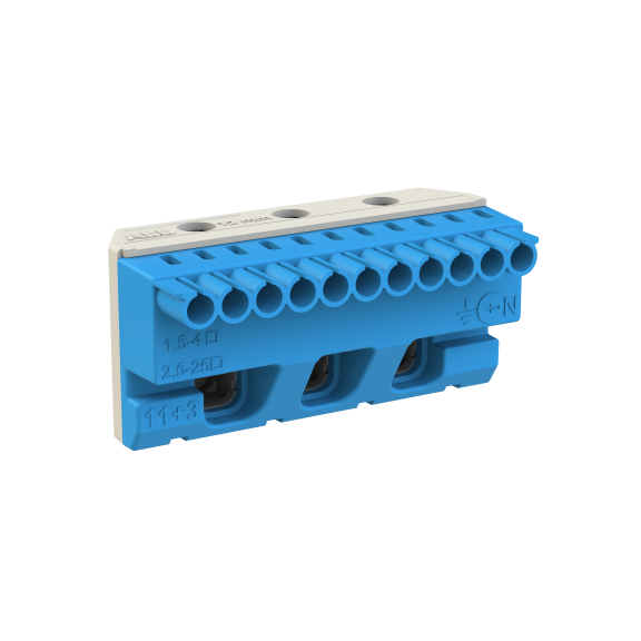ABB 1SPE007715F9704, MISTRAL, Sigorta Kutuları için Nötr Terminal Bloğu, 11x1,5-4mm²+3x25mm², Yaylı