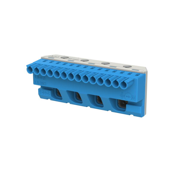 ABB 1SPE007715F9705, MISTRAL, Sigorta Kutuları için Nötr Terminal Bloğu, 14x1,5-4mm²+4x25mm², Yaylı