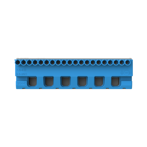 ABB 1SPE007715F9707, MISTRAL, Sigorta Kutuları için Nötr Terminal Bloğu, 20x1,5-4mm²+6x25mm², Yaylı