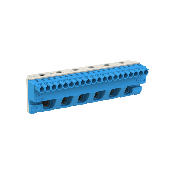 ABB 1SPE007715F9707, MISTRAL, Sigorta Kutuları için Nötr Terminal Bloğu, 20x1,5-4mm²+6x25mm², Yaylı