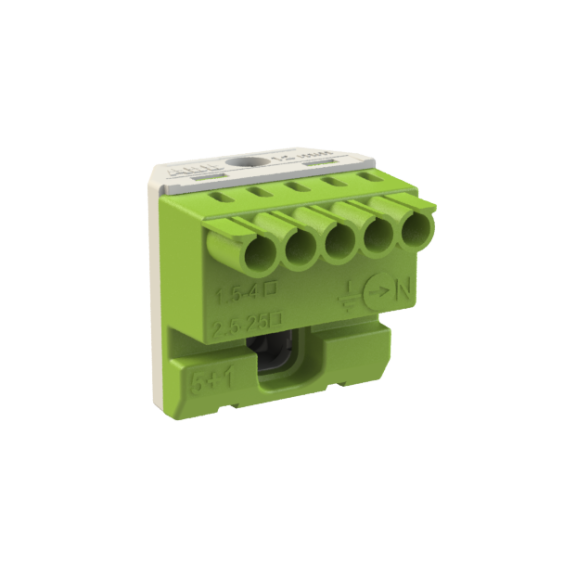 ABB 1SPE007715F9712, MISTRAL, Sigorta Kutuları için Topraklama Terminal Bloğu, 5x1,5-4mm²+1x25mm², Yaylı