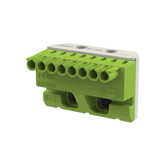 ABB 1SPE007715F9713, MISTRAL, Sigorta Kutuları için Topraklama Terminal Bloğu, 8x1,5-4mm²+2x25mm², Yaylı