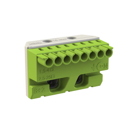 ABB 1SPE007715F9713, MISTRAL, Sigorta Kutuları için Topraklama Terminal Bloğu, 8x1,5-4mm²+2x25mm², Yaylı