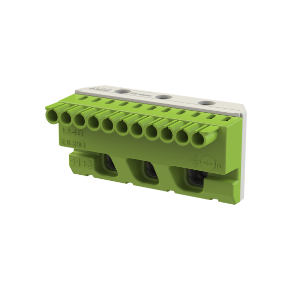 ABB 1SPE007715F9714, MISTRAL, Sigorta Kutuları için Topraklama Terminal Bloğu, 11x1,5-4mm²+3x25mm², Yaylı