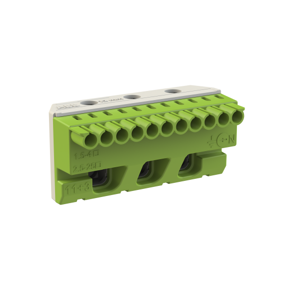 ABB 1SPE007715F9714, MISTRAL, Sigorta Kutuları için Topraklama Terminal Bloğu, 11x1,5-4mm²+3x25mm², Yaylı