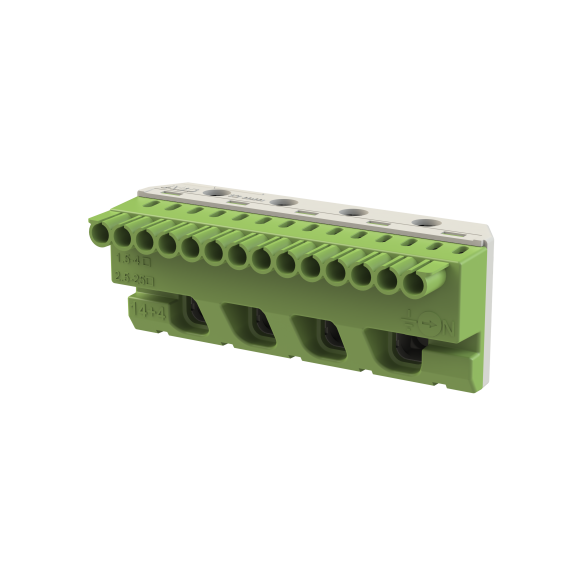 ABB 1SPE007715F9715, MISTRAL, Sigorta Kutuları için Topraklama Terminal Bloğu, 14x1,5-4mm²+4x25mm², Yaylı