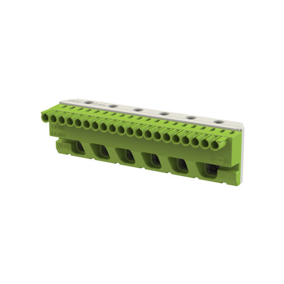 ABB 1SPE007715F9717, MISTRAL, Sigorta Kutuları için Topraklama Terminal Bloğu, 20x1,5-4mm²+6x25mm², Yaylı