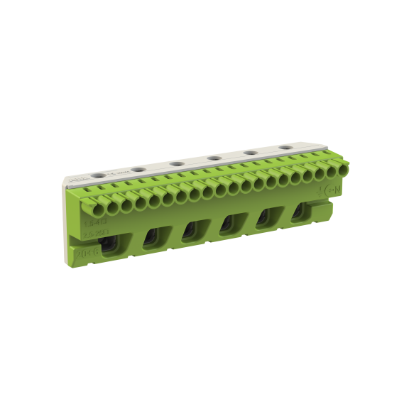 ABB 1SPE007715F9717, MISTRAL, Sigorta Kutuları için Topraklama Terminal Bloğu, 20x1,5-4mm²+6x25mm², Yaylı
