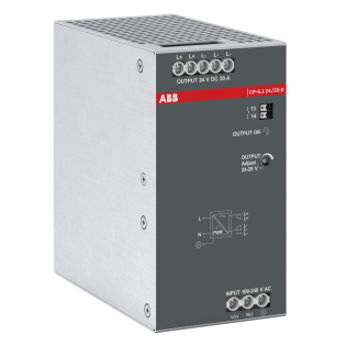 ABB 1SVR320761R1000, CP-S.1 24/20.0, 480 W, 20 Amper, 24 Volt DC, Ray Tipi Güç Kaynağı, Monofaze 100-240 Volt AC Giriş Gerilimi