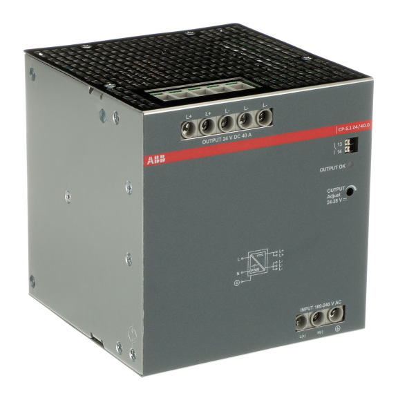 ABB 1SVR320861R1000, CP-S.1 24/40.0, 960 W, 40 Amper, 24 Volt DC, Ray Tipi Güç Kaynağı, Monofaze 100-240 Volt AC Giriş Gerilimi