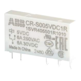 ABB 1SVR405501R1010, CR-S005VDC1R, Slim Röleler için Yedek Röle, 6 Amper, 5 Volt DC, 1 K/A Kontaklı