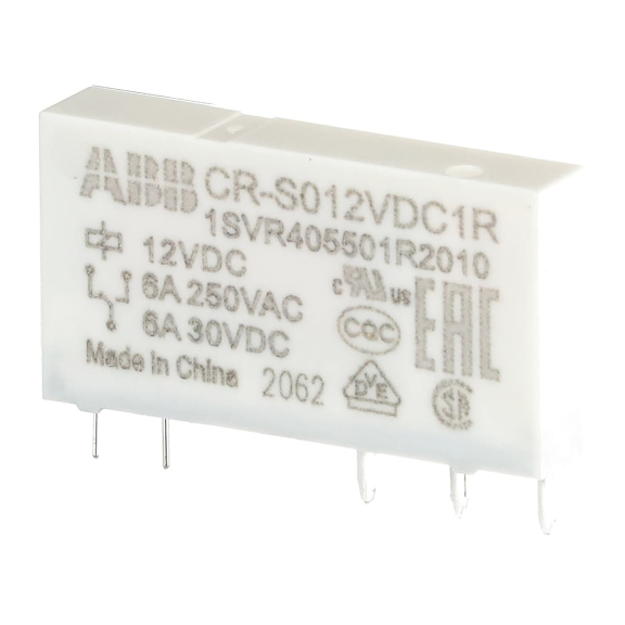 ABB 1SVR405501R2010, CR-S012VDC1R, Slim Röleler için Yedek Röle, 6 Amper, 12 Volt DC, 1 K/A Kontaklı