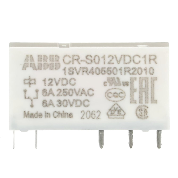 ABB 1SVR405501R2010, CR-S012VDC1R, Slim Röleler için Yedek Röle, 6 Amper, 12 Volt DC, 1 K/A Kontaklı