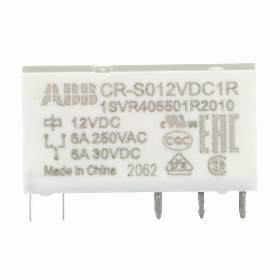 ABB 1SVR405501R2010, CR-S012VDC1R, Slim Röleler için Yedek Röle, 6 Amper, 12 Volt DC, 1 K/A Kontaklı