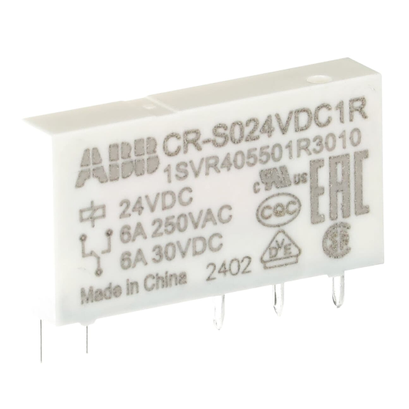 ABB 1SVR405501R3010, CR-S024VDC1R, Slim Röleler için Yedek Röle, 6 Amper, 24 Volt DC, 1 K/A Kontaklı