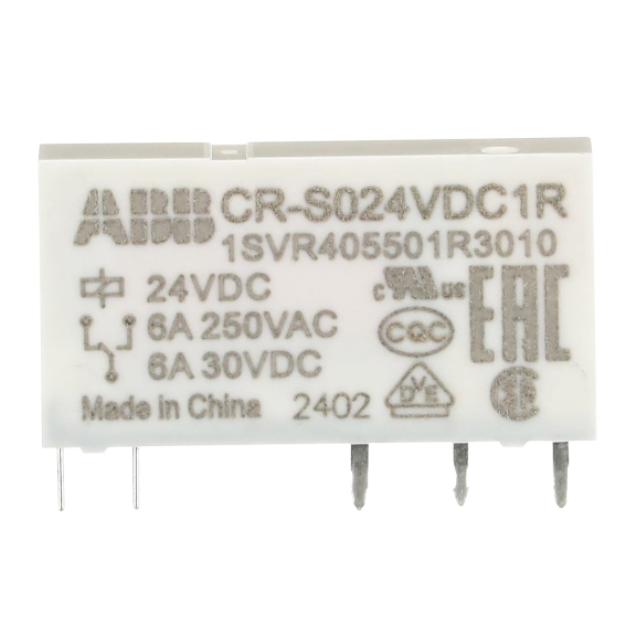 ABB 1SVR405501R3010, CR-S024VDC1R, Slim Röleler için Yedek Röle, 6 Amper, 24 Volt DC, 1 K/A Kontaklı