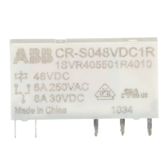 ABB 1SVR405501R4010, CR-S048VDC1R, Slim Röleler için Yedek Röle, 6 Amper, 48 Volt DC, 1 K/A Kontaklı