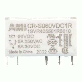 ABB 1SVR405501R5010, CR-S060VDC1R, Slim Röleler için Yedek Röle, 6 Amper, 60 Volt DC, 1 K/A Kontaklı