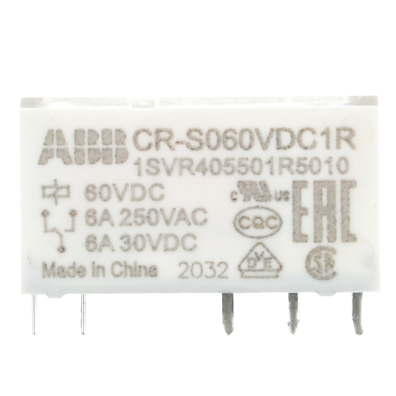 ABB 1SVR405501R5010, CR-S060VDC1R, Slim Röleler için Yedek Röle, 6 Amper, 60 Volt DC, 1 K/A Kontaklı