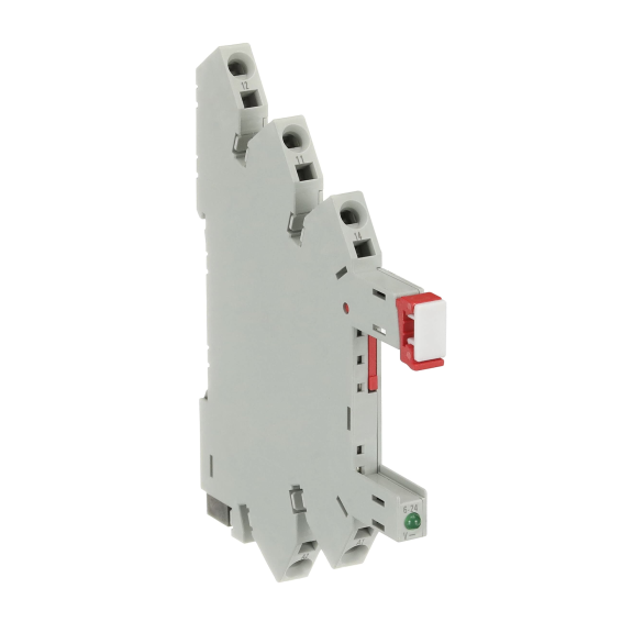 ABB 1SVR405521R1200, CR-S006/024VDC1SZ, Slim Röleler için Yedek Soket, 6-24 Volt DC, 1 K/A Kontaklı, LED’li,  Yay Bağlantılı