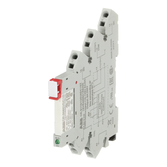 ABB 1SVR405541R6210, CR-S110VADC1CRZ, 6 Amper, 110 Volt AC/DC, 1 K/A Kontaklı, Slim Röle, LED’li, Koruma Devreli, Yay Bağlantılı
