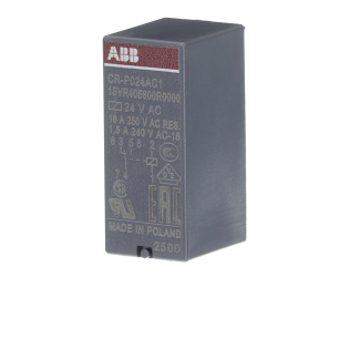 ABB 1SVR405600R0000, CR-P024AC1, 16 Amper, 24 Volt AC, 1 K/A Kontaklı, 5 Pinli, Soketli Röle