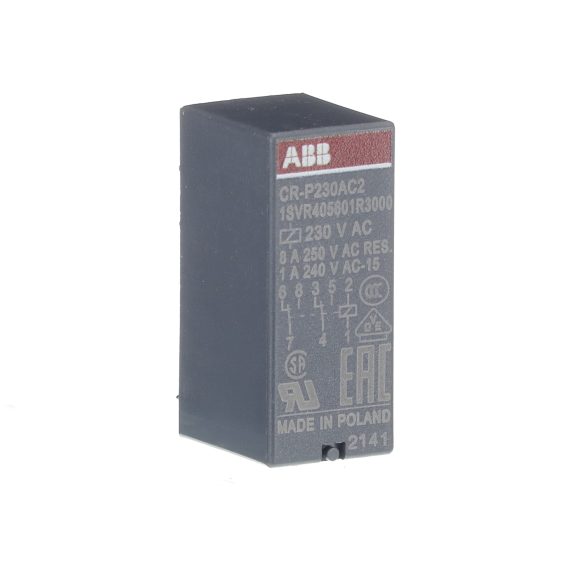 ABB 1SVR405601R3000, CR-P230AC2, 8 Amper, 230 Volt AC, 2 K/A Kontaklı, 8 Pinli, Soketli Röle
