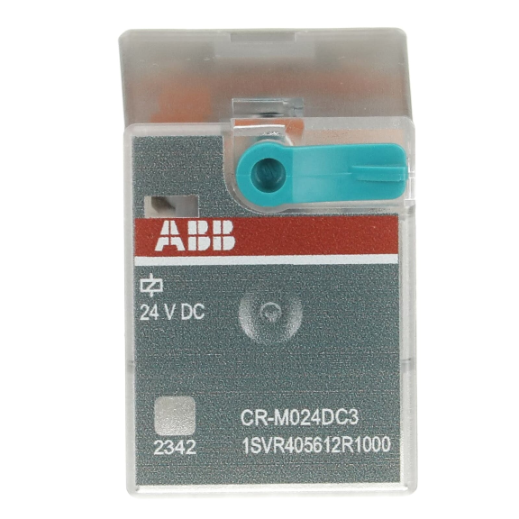 ABB 1SVR405612R1000, CR-M024DC3, 10 Amper, 24 Volt DC, 3 K/A Kontaklı, 11 Pinli, Soketli Röle, Test Butonlu