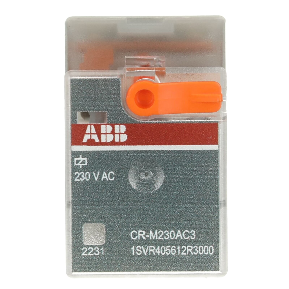 ABB 1SVR405612R3000, CR-M230AC3, 10 Amper, 230 Volt AC, 3 K/A Kontaklı, 11 Pinli, Soketli Röle, Test Butonlu