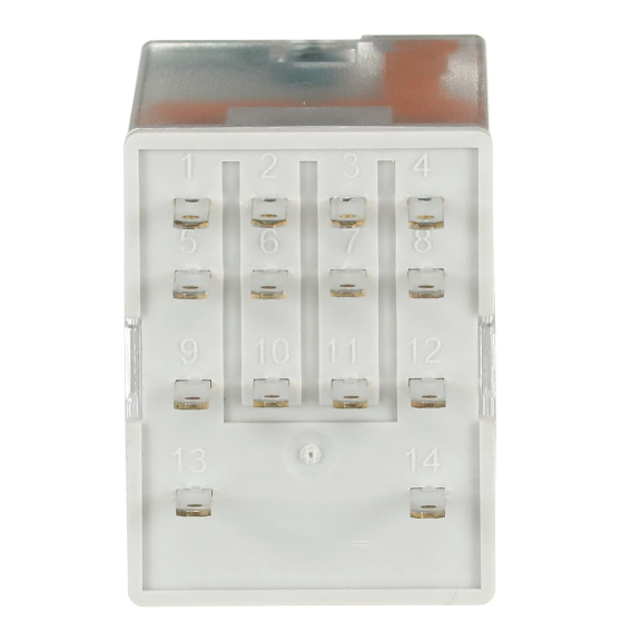 ABB 1SVR405613R1000, CR-M024DC4, 6 Amper, 24 Volt DC, 4 K/A Kontaklı, 14 Pinli, Soketli Röle, Test Butonlu