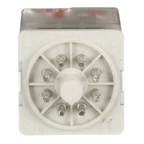 ABB 1SVR405621R0000, CR-U024AC2, 10 Amper, 24 Volt AC, 2 K/A Kontaklı, 8 Silindirik Pinli, Soketli Röle, Test Butonlu