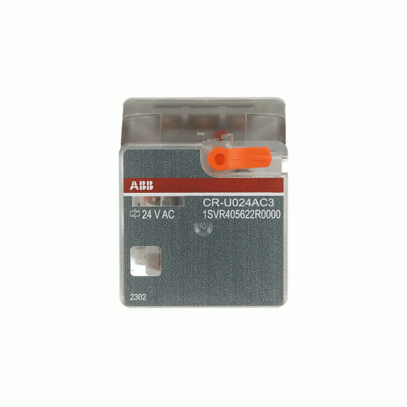 ABB 1SVR405622R0000, CR-U024AC3, 10 Amper, 24 Volt AC, 3 K/A Kontaklı, 11 Silindirik Pinli, Soketli Röle, Test Butonlu