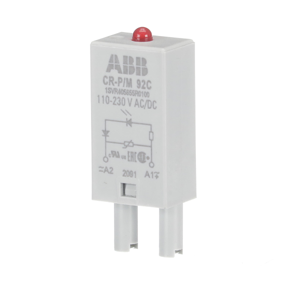 ABB 1SVR405655R0100, CR-P/M 92C, CR-P ve CR-M Soketli Röleler için Ledli Varistör Modülü, 110-230 Volt AC/DC