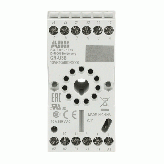 ABB 1SVR405660R0000, CR-U3S, 11 Pinli CR-U Serisi Soketli Röleler için Röle Soketi