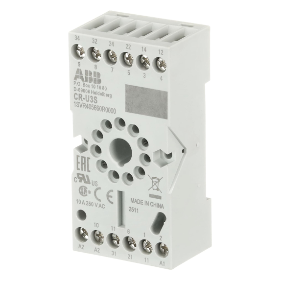 ABB 1SVR405660R0000, CR-U3S, 11 Pinli CR-U Serisi Soketli Röleler için Röle Soketi