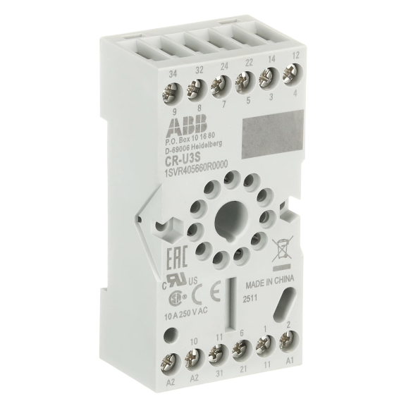 ABB 1SVR405660R0000, CR-U3S, 11 Pinli CR-U Serisi Soketli Röleler için Röle Soketi