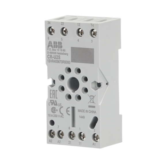 ABB 1SVR405670R0000, CR-U2S, 8 Pinli CR-U Serisi Soketli Röleler için Röle Soketi