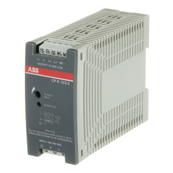 ABB 1SVR427032R1000, CP-E 12/2.5, 30 W, 2.5 Amper, 12 Volt DC, Ray Tipi Güç Kaynağı, Monofaze 100-240 Volt AC Giriş Gerilimi