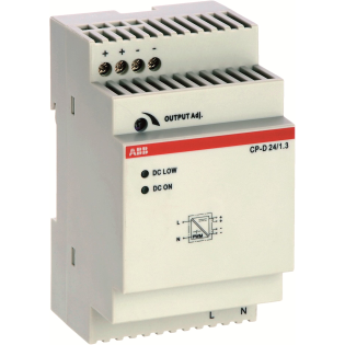 ABB 1SVR427043R0100, CP-D 24/1.3, 30 W, 1.3 Amper, 24 Volt DC, Ray Tipi Güç Kaynağı, Monofaze 100-240 Volt AC Giriş Gerilimi